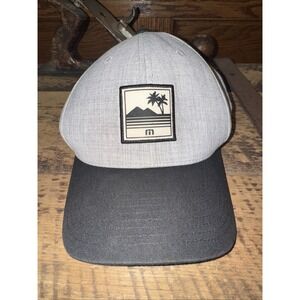 Travis‎ Mathew Windward Snapback Hat Heather Grey Palm Tree Golf